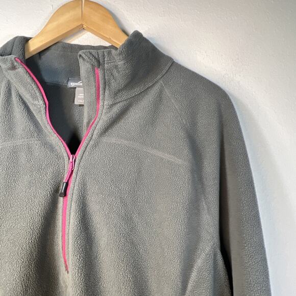 Eddie Bauer Women’s Size XXL Gray 3/4 Zip Fleece Jacket 2XL - Picture 3 of 6